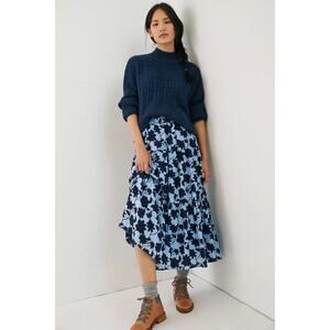 NEW Anthropologie Lenora Tiered Maxi Skirt Size 6 Blue